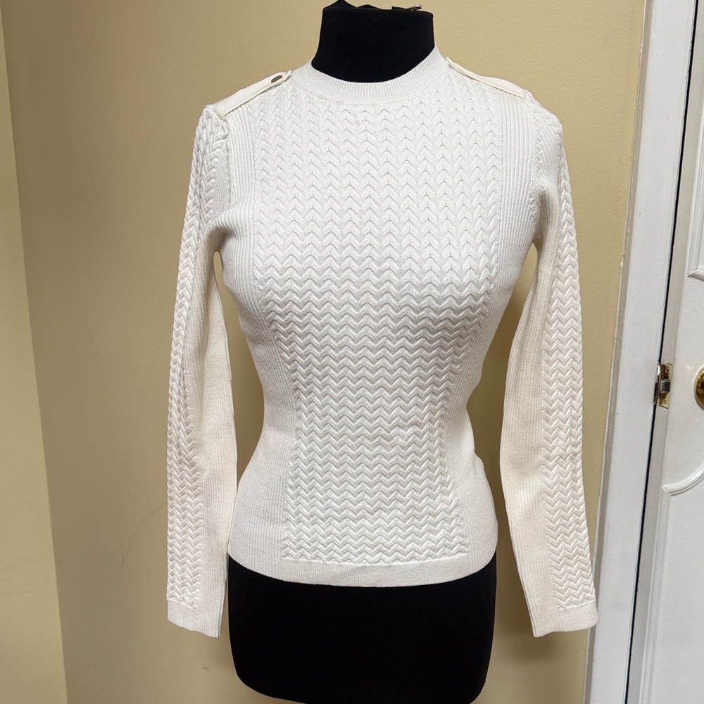 NWT Karen Millen Ivory  Ribbed Sweater size m